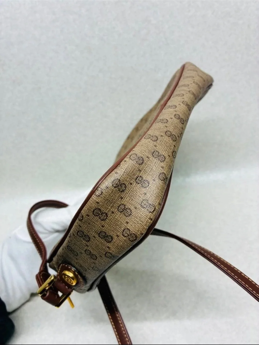 Gucci Beige/Brown Monogram Crossbody Bag